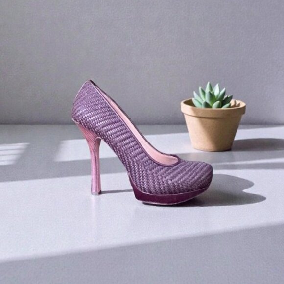 Joan & David Basketweave 'Daralynn' Platform Stiletto - Size 8.5 - Picture 2 of 7